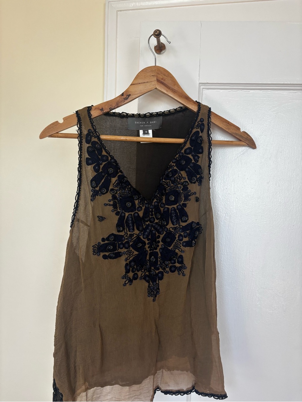 Sachin + Babi Olive and Black Sleeveless Top